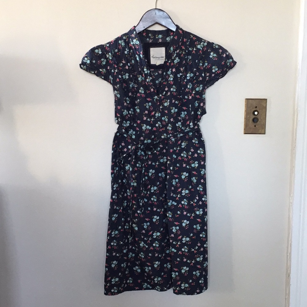 Navy Floral Dress